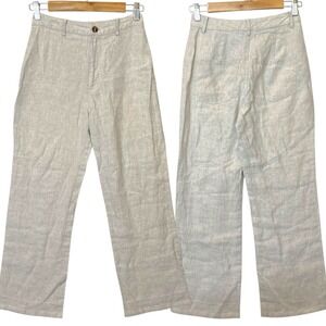 Reformation Linen Wide Leg Pants Womens 0 Beige Coastal  Summer Comfort‎ Trouser